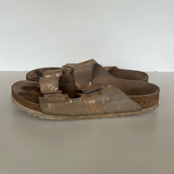 Birkenstock Arizona Khaki with Copper Splashes Big Buckle Sandals, size 42 - Picture 6 of 10